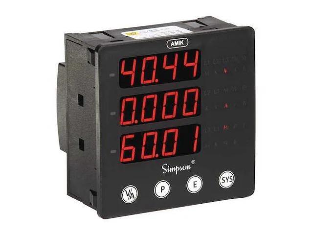 SIMPSON ELECTRIC A100 Digital Panel Meter,2.16 in. D,1 Relays