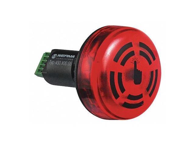 WERMA 45010055 Buzzer, Buzzer, Continuous/Pulse, 24V DC, 80 dB, Polycarbonate,