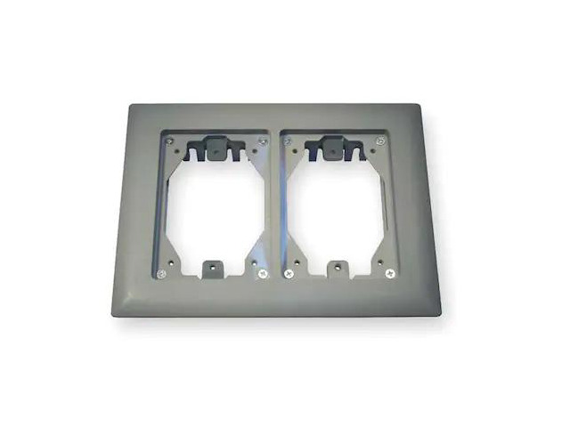 HUBBELL WIRING DEVICE-KELLEMS PFBRFGY2 Box Cover, Floor Box Type, 2 Gang, PVC