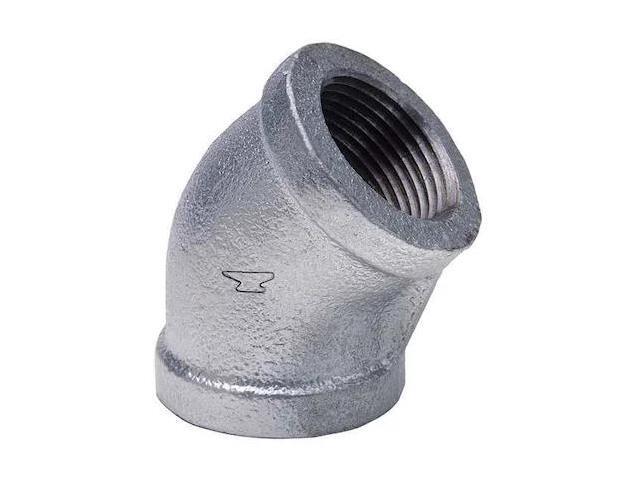 Anvil 1102 Galvanized Class 150 45 Deg Standard Elbow, 2'