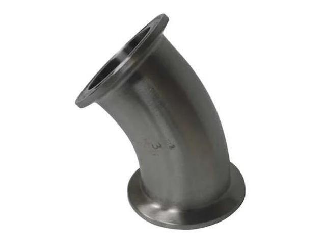 ZORO SELECT EG2K-6L3.0 3' Clamp T316L SS 45 Degree Elbow