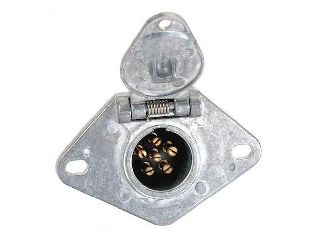 VELVAC 055052 Trailer Connector Socket,6-Way,Brass