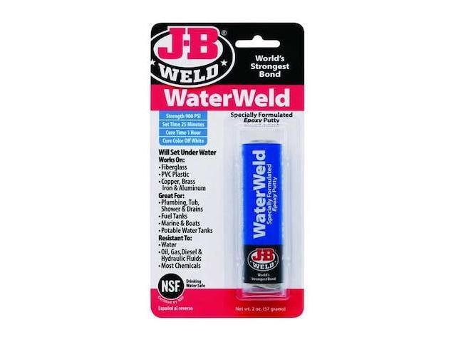 J-B WELD 8277 Epoxy Putty, WaterWeld, Marine Repair, 2 ox, Stick, White