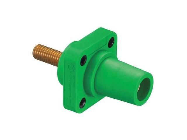 HUBBELL HBLFRSCGN Receptacle,GrnFemale,Stud.Taper Nose