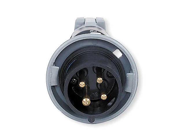 HUBBELL WIRING DEVICE-KELLEMS HBL4100P5W Watertight Pin & Sleeve Plug, 100 A,