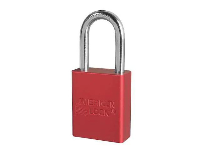 AMERICAN LOCK A1106KAS6RED Anodized Aluminum Lockout Padlock, 1-1/2 in Wide