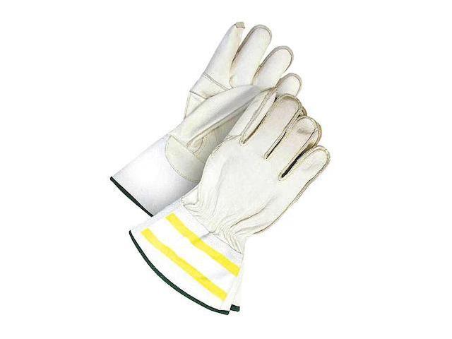 BDG 60-1-1283-XL Leather Gloves, Cowhide, Safety Cuff, Wing Thumb, Full Finger,