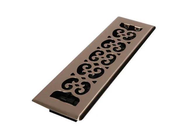 DECOR GRATES SPH214-NKL 2-1/4' x 14' Floor Register, Brushed Nickel