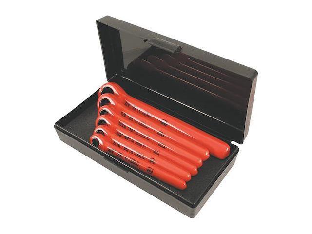 WIHA 21391 Insulatd Box Wrench Set,3/8' to 3/4',6pc