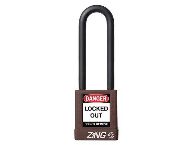 ZING 7061 Lockout Padlock,KA,Brown,1-3/4'H