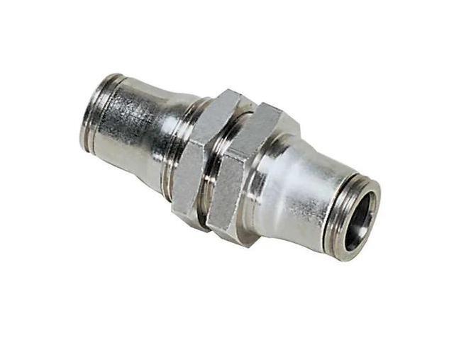 LEGRIS 3616 06 00 Push-Fit Union Fitting, 1/4 in Tube Size, Brass, Silver