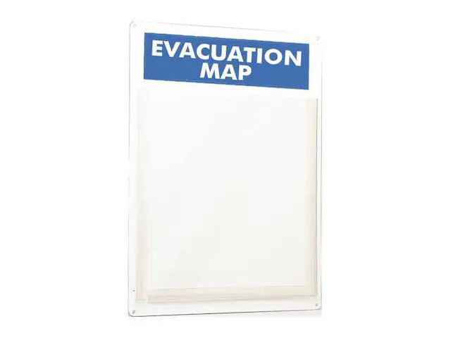 ZORO SELECT 45381 Evacuation Map Holder,15 x 11 In.