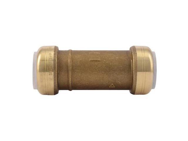 SHARKBITE UIP3020 Push-Fit Coupling Fitting, 1 in Tube Size, Brass, Brass