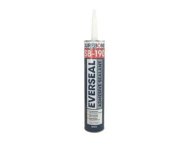 SUREBOND SB-190 T WHITE Hybrid Sealant, 10.3 oz, Cartridge, Whites, Hybrid