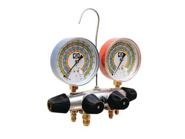JB INDUSTRIES 25708 Manifold Gauge, 4-Valve