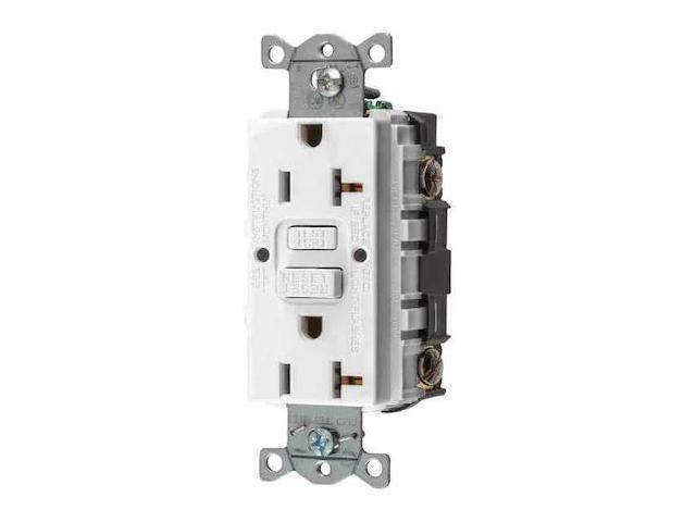 HUBBELL WIRING DEVICE-KELLEMS GFR20W GFCI Receptacle, Duplex, 1 Phase, NEMA
