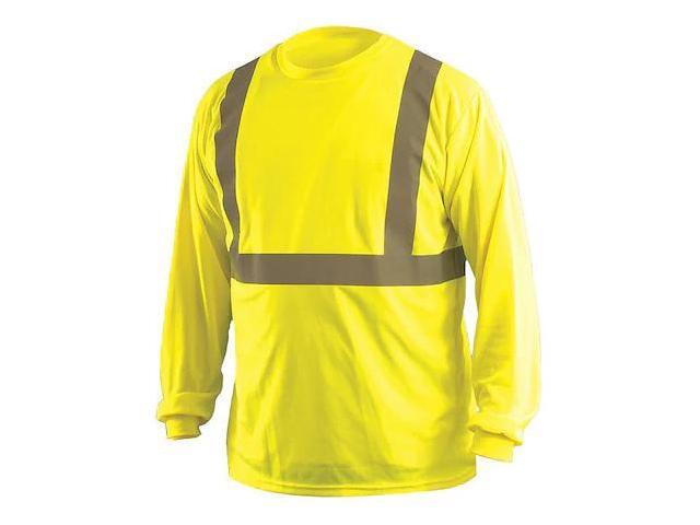 OCCUNOMIX LUX-LSET2B-YXL Long Sleeve T-Shirt,XL,ANSI Class 2