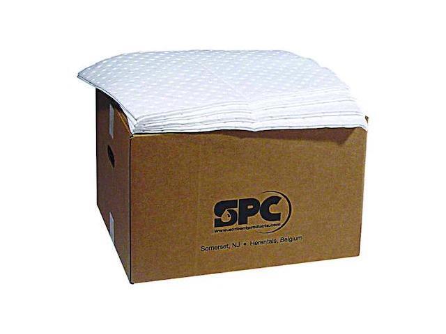 BRADY SXT200 Sorbent Pad, 31 gal, 15 in x 19 in, Oil, White, 200 PK