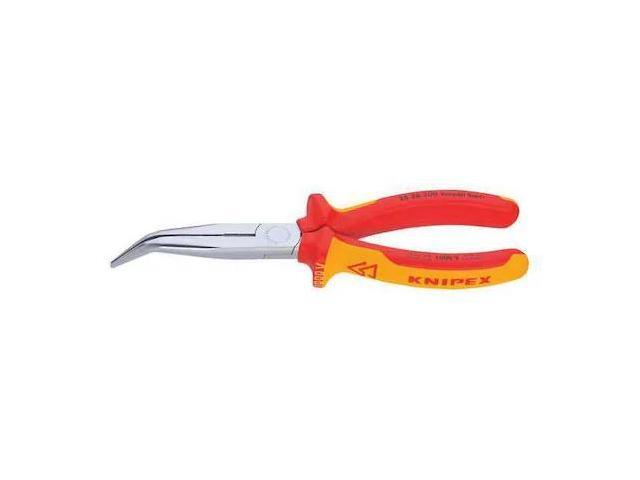 KNIPEX 26 26 200 Insulated Long Nose Plier,8 in.,Serrated