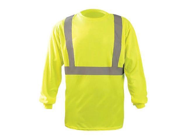 OCCUNOMIX LUX-LST2BX-YXL Long Sleeve T-Shirt,XL,ANSI Class 2