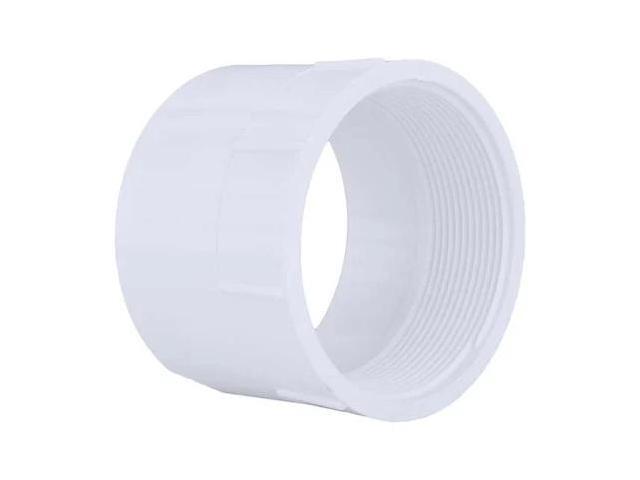 ZORO SELECT 06396 PVC Female Adapter, FNPT X Hub, 4 in Pipe Size