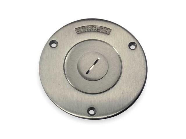 HUBBELL WIRING DEVICE-KELLEMS SA2525 Box Cover, Floor Box Type, 1 Gang, Aluminum
