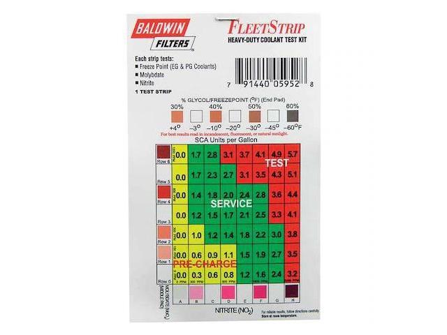 BALDWIN FILTERS CTK5029-4 Coolant Test Strips Only,CTK5029-4