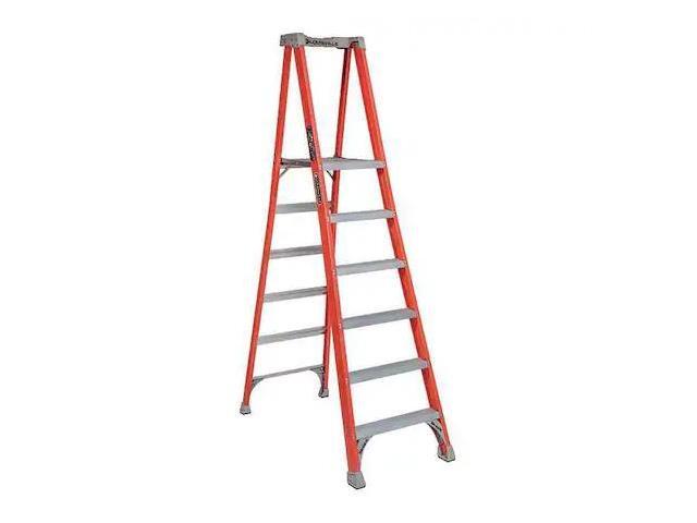 LOUISVILLE FXP1706 8 ft 1 in Fiberglass Platform Stepladder, 300 lb Capacity