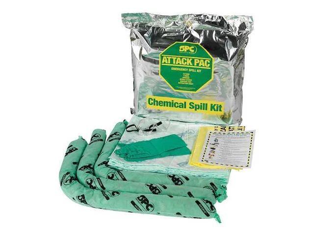 BRADY SKH-ATKGRNG Spill Kit, 7 gal Volume Absorbed per Kit, Bag, Silver