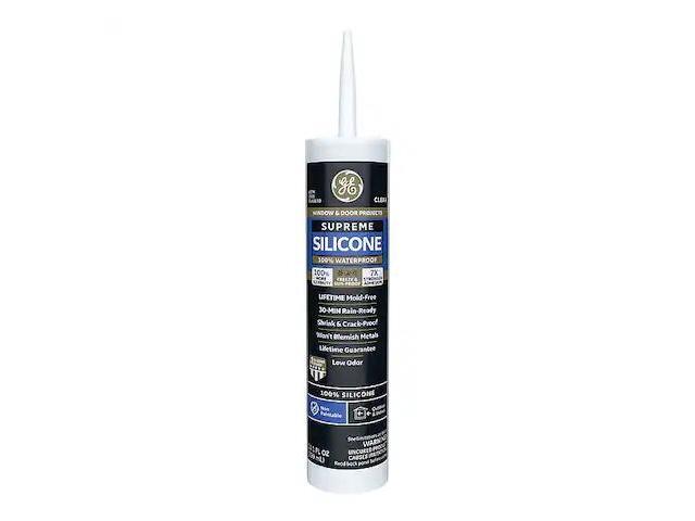 GE 2814816 Silicone Sealant, 10 oz, Cartridge, Clear, Silicone Base, Supreme