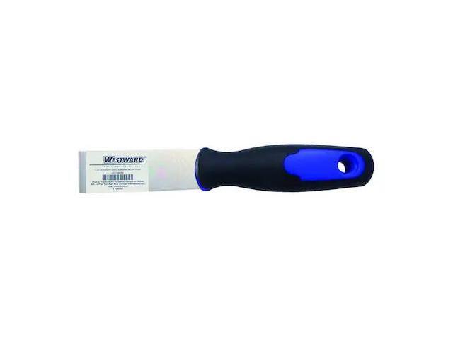 WESTWARD 13A680 Putty Knife, Stiff, 1-1/4', Carbon Steel, Color: Black/Red