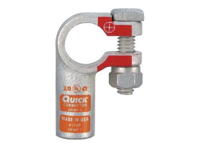 FUSION 4120P Right Elbow Terminal,2/0 ga,Orng,Pos