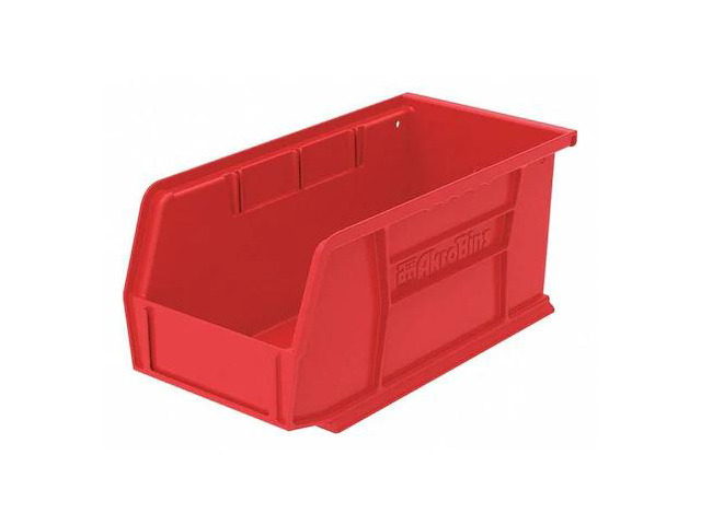 AKRO-MILS 30230RED Hang & Stack Storage Bin, Plastic, 5 1/2 in W, 5 in H, 10