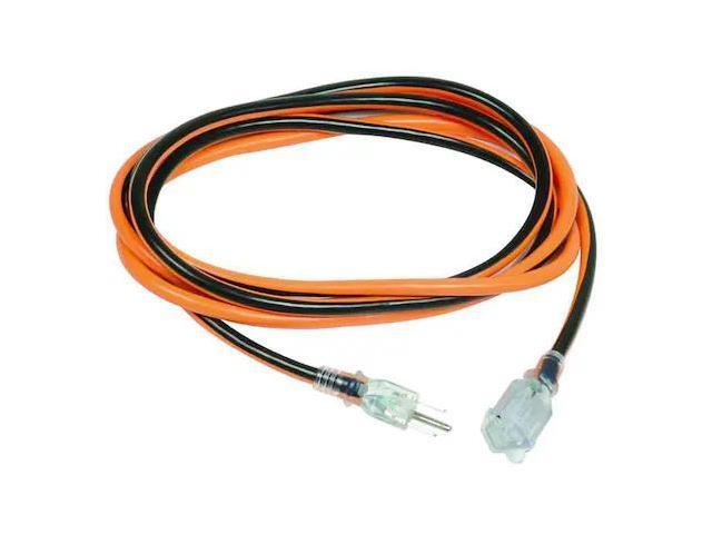 ZORO SELECT 1XUP4 SJTW Outdoor Extension Cord, 14 AWG 1 Outlet, 5-15R, PVC,