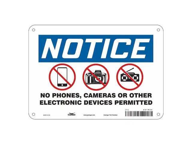 CONDOR 451P64 Notice, No Phones, Cameras Or Other Electronic Devices Permitted,