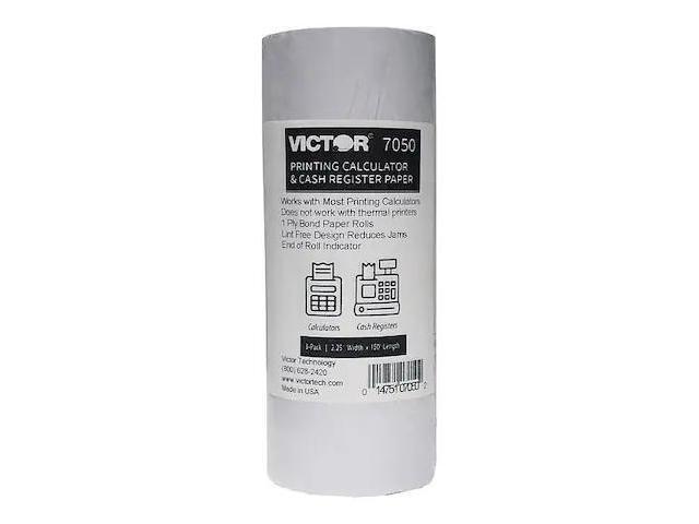 VICTOR TECHNOLOGY 7050 Paper Roll,2-1/2 in. W,White,PK3