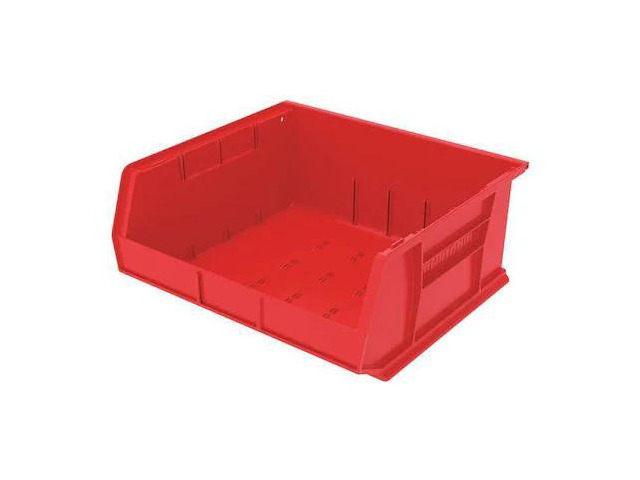 AKRO-MILS 30250RED Hang & Stack Storage Bin, 16-1/2 in W x 14-3/4 in L x 7 in