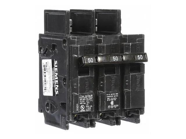 SIEMENS BQ3B050 Miniature Circuit Breaker, BQ Series, 50A, 3 Pole, 240V AC,