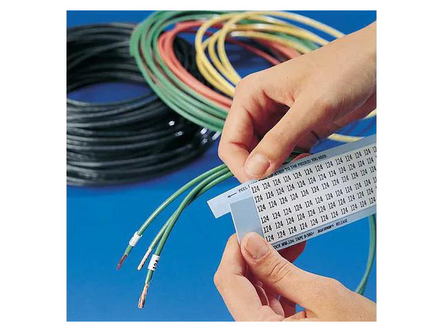 BRADY WM-100-124-PK Wire Marker,Printd,Repos Self-Adhes,PK25, WM-100-124-PK