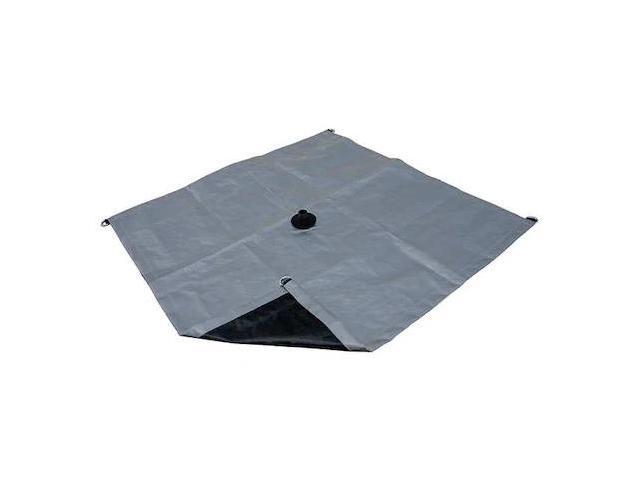 ZORO SELECT 5WTZ3 Tarp, Drainage, Polyethylene, 3x3 Ft, Black/Silver, 1 Leak