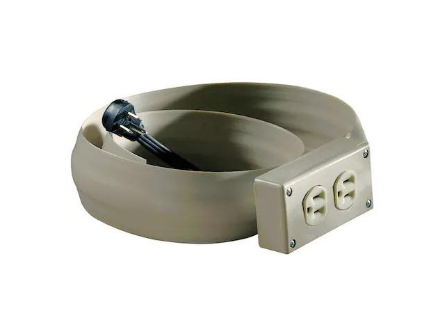 FLEXIDUCT 6EF3 BLACK SPT-2 Extension Cord, 16 AWG, Indoor, 16/3, 2 Outlets,