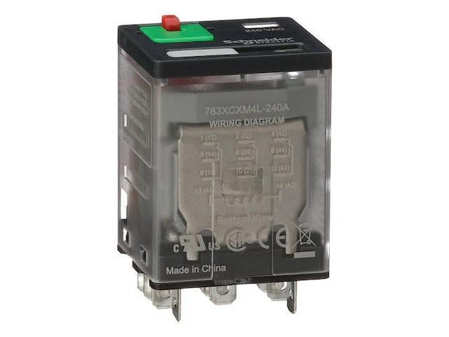SCHNEIDER ELECTRIC 783XCXM4L-240A Socket, General Purpose Relay, Square, 15 A,