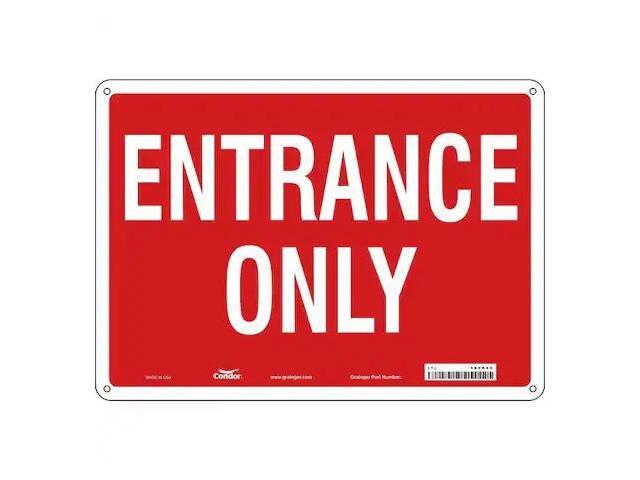 CONDOR 480K66 Safety Sign, 10 in Height, 14 in Width, Aluminum, Horizontal