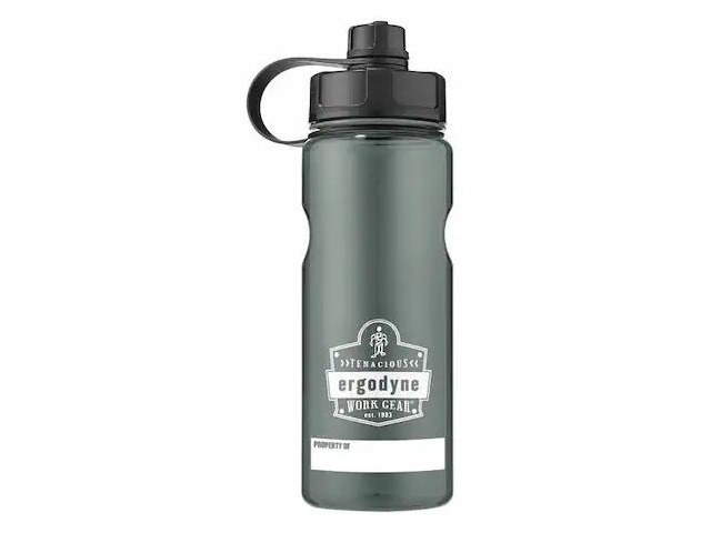 ERGODYNE 5151 Water Bottle,34 oz,Gray,BPA Free