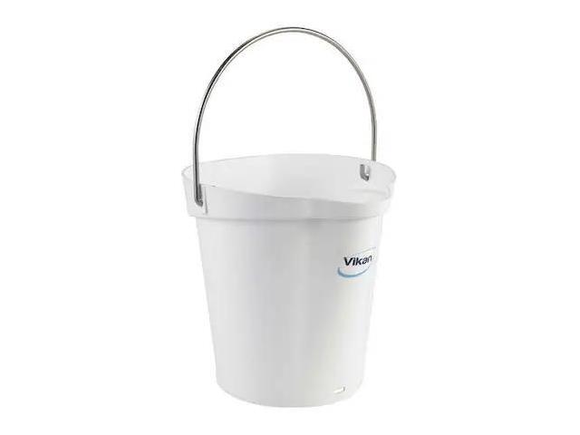 VIKAN 56885 1 1/2 gal Round Bucket, 9 19/32 in Dia, White,