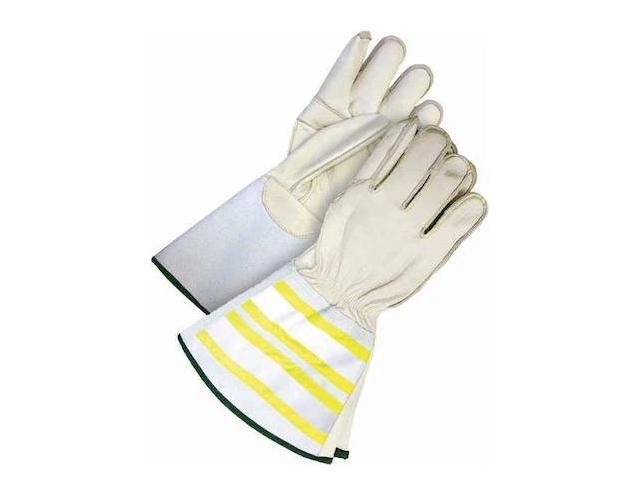 BDG 60-9-1280-L Leather Drivers Gloves, Gauntlet Cuff, Wing Thumb, Beige /