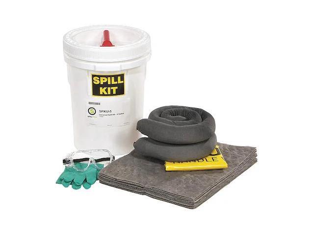 SPILLTECH SPKU-5 Spill Kit, 5 gal Volume Absorbed per Kit, 5 gal Capacity,