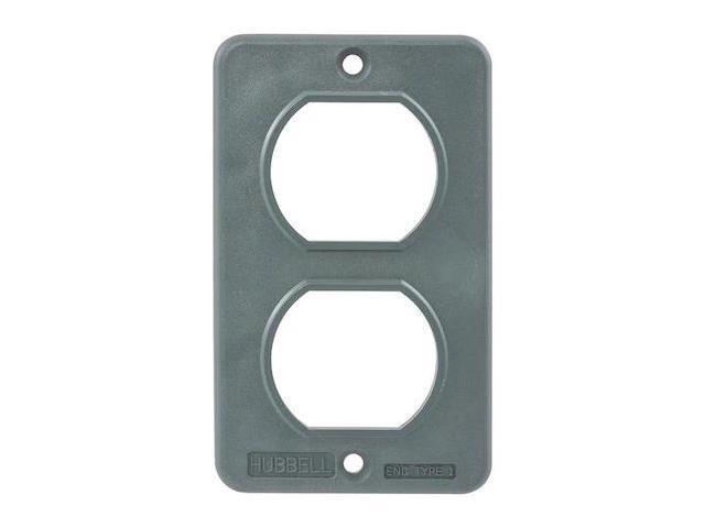 HUBBELL WIRING DEVICE-KELLEMS HBL3051 Box Cover, Outlet Box Type, 1 Gang,