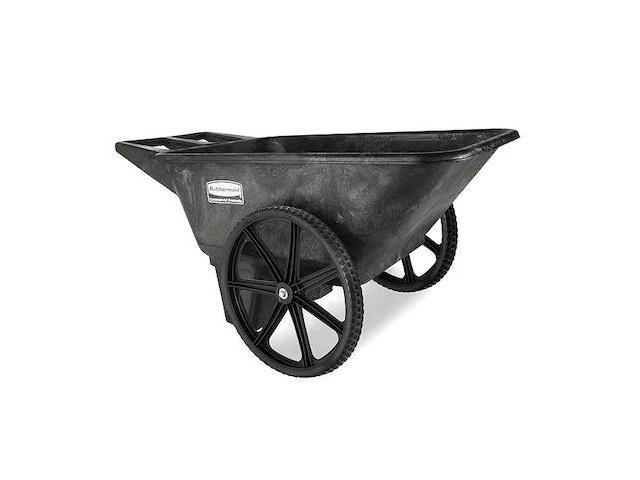 RUBBERMAID COMMERCIAL FG564200BLA Big Wheel Cart,HD,1/4 cu. yd.,300 lb.