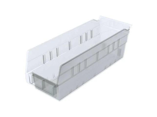 AKRO-MILS 30120SCLAR Clear Shelf Bin, 11-5/8'L x 4-1/8'W x 4'H, Load Capacity: